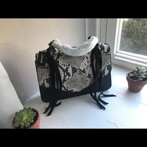 Snake Print Chain Satchel
